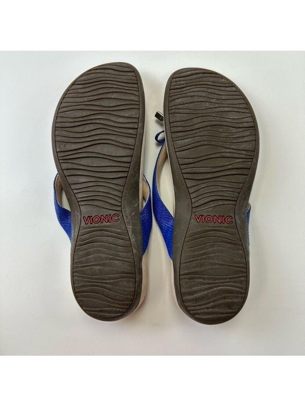 Vionic blue slip on sandal Womens Size 12 Royal Bella II comfort thong Orthotic - Picture 7 of 10